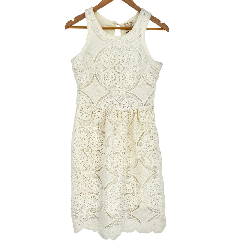 Japna NWT 100% Cotton Cream Crochet Dress Size M